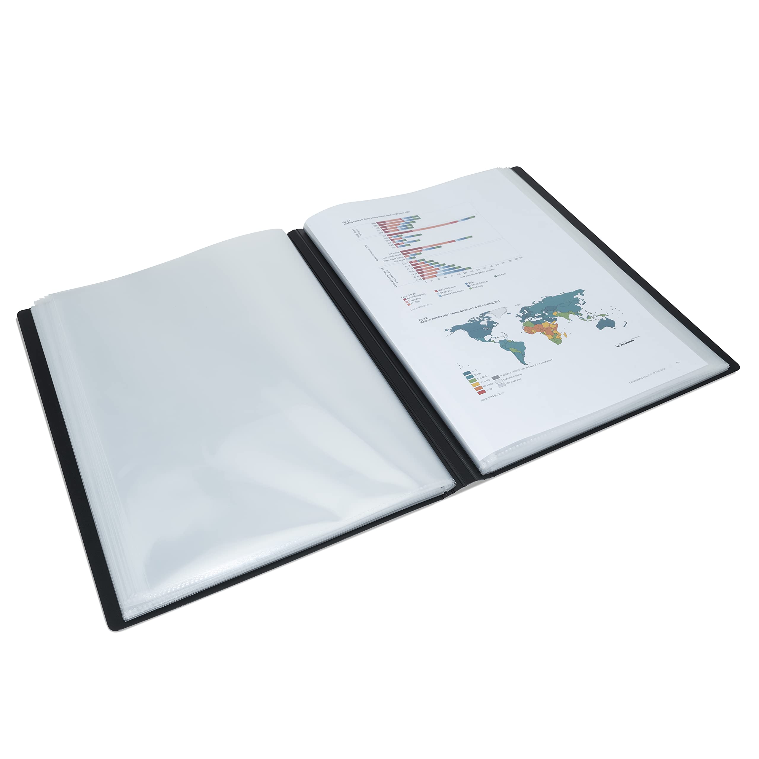 RAPESCO 1650 Germ-Savvy Antibacterial Hardcover Polypropylene Presentation Display Book | A4 | 36 Pockets | Black 2