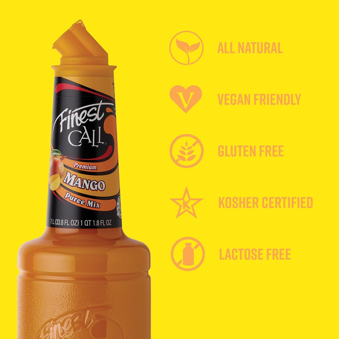 Finest Call Mango Puree - Premium Alphonso Mango Cocktail Mix for Drinks, Desserts & Cooking