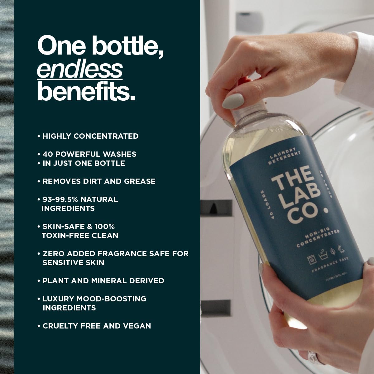 The Lab Co. Non-Bio Concentrated Liquid Laundry Detergent - Fragrance Free | 1L | 40 Loads 6