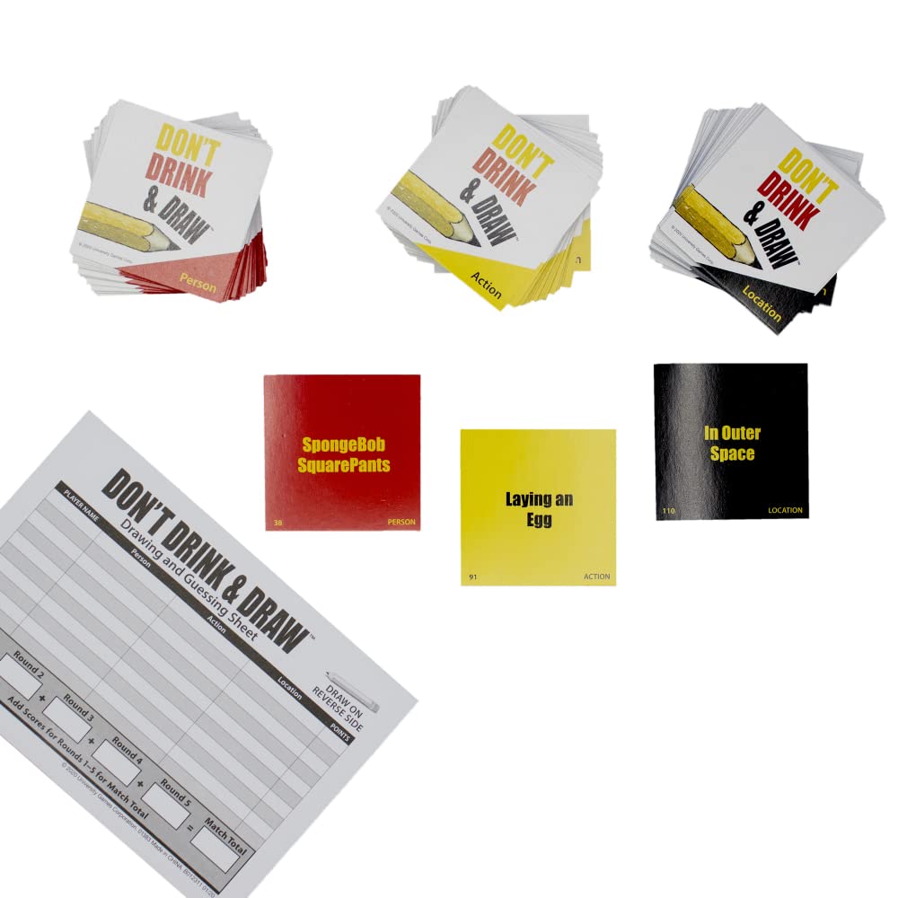 University Games Don't Drink and Draw Adult Party Drawing Game | 2-8 Players | Ages 18+ 3