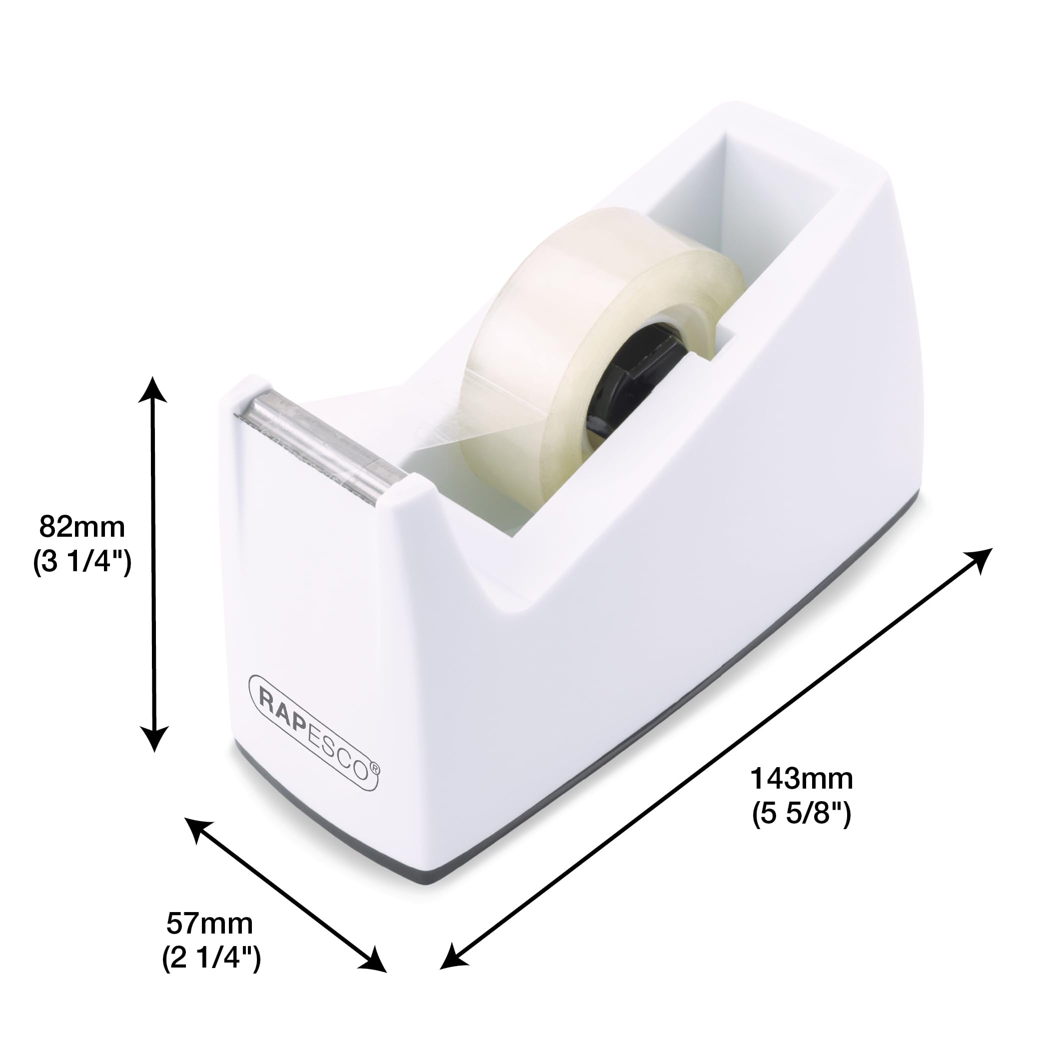 Rapesco 1620 Desktop Tape Dispenser with 4 Rolls of 33m Tape | White Plastic 6
