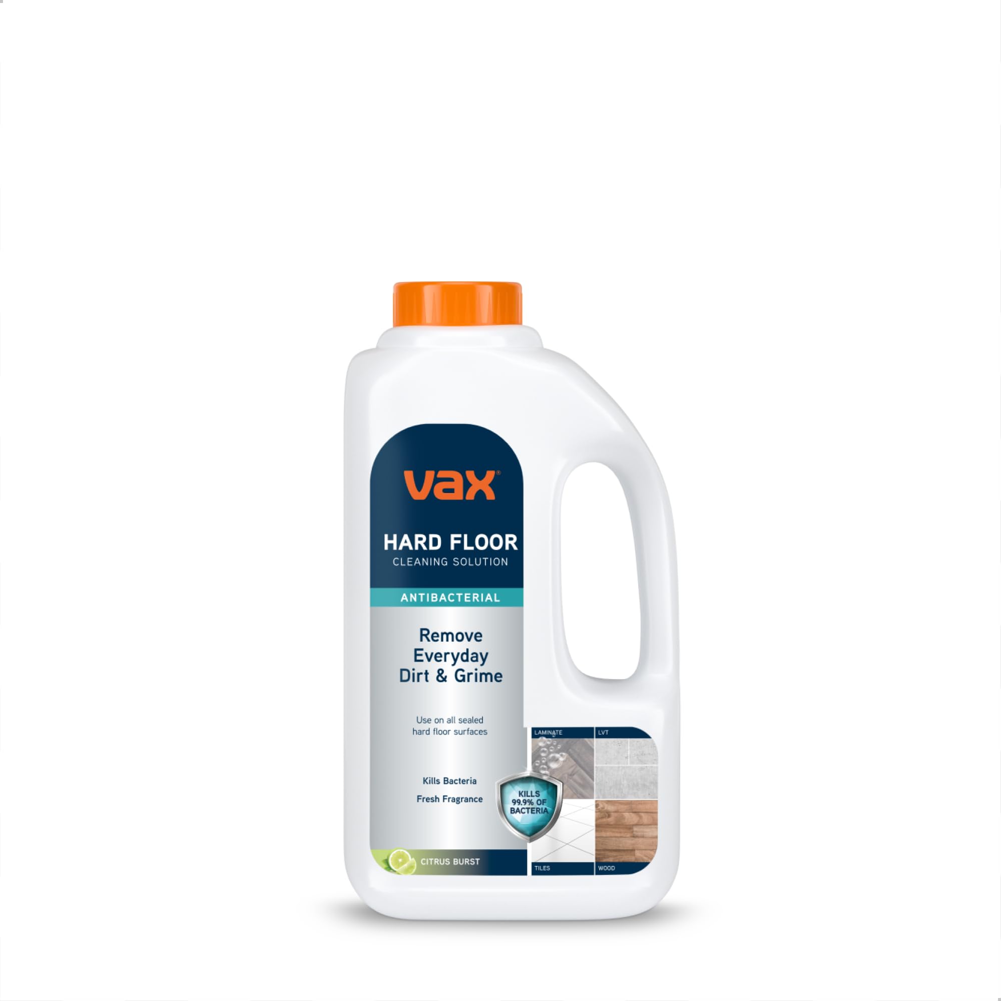 Vax Hard Floor Antibacterial Cleaning Solution - 1L Citrus Burst Scent | Kills 99.9% Bacteria