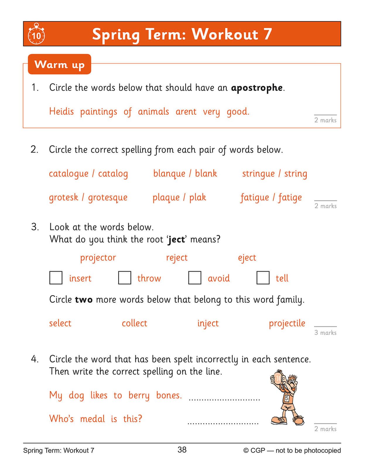 CGP Books KS2 English 10-Minute Weekly Workouts - Year 4 Study Aid | Ages 8-9 | 88 Pages 2