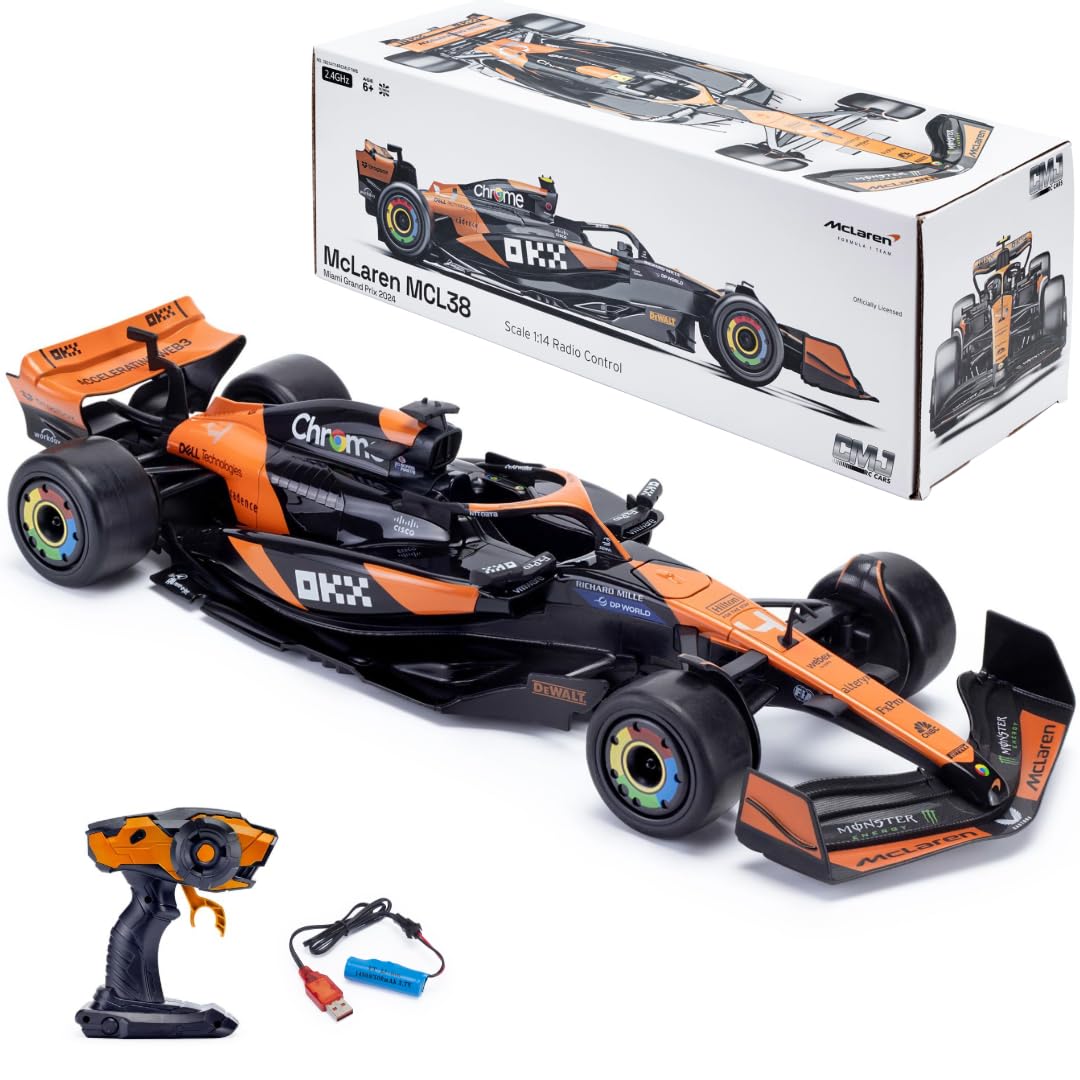 McLaren MCL38 RC Car - 1:14 Scale 2.4GHz Remote Controlled F1 Vehicle for Kids & Collectors 1