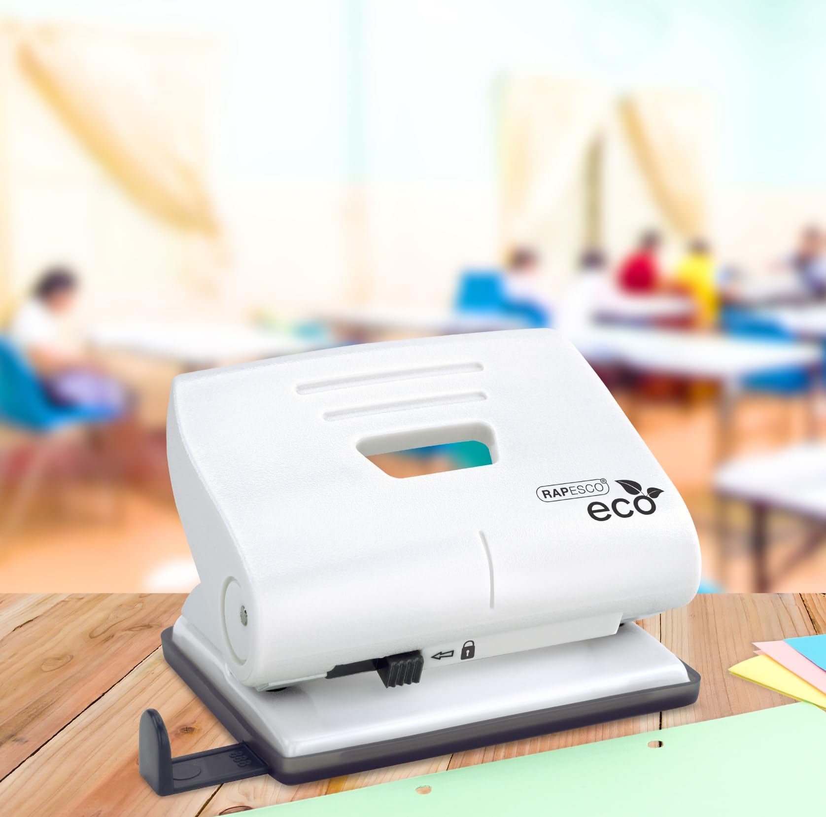 RAPESCO 1522 ECO 2-Hole Punch - 22 Sheet Capacity | 6mm Holes | Soft White 5