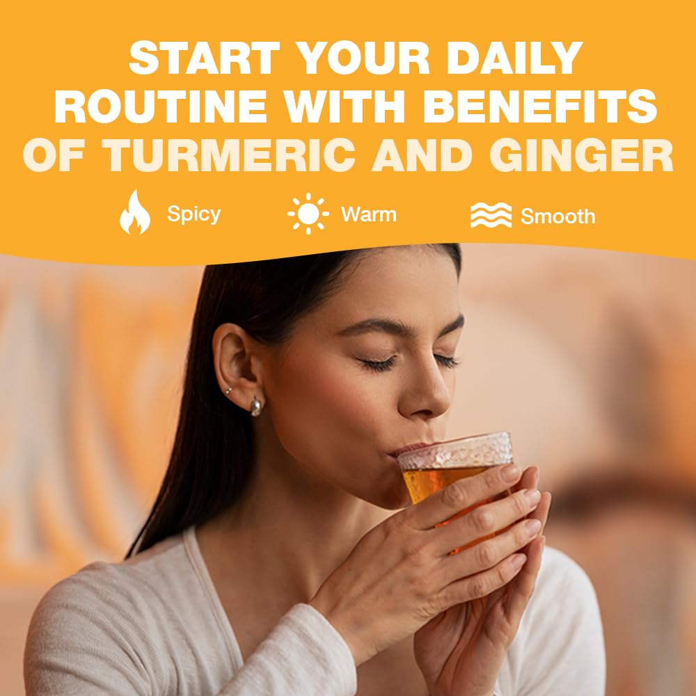 HANDPICK - Turmeric Ginger Tea Bags (100 Herbal Tea Bags) Caffeine Free, Non-GMO, Eco-Conscious Packaging