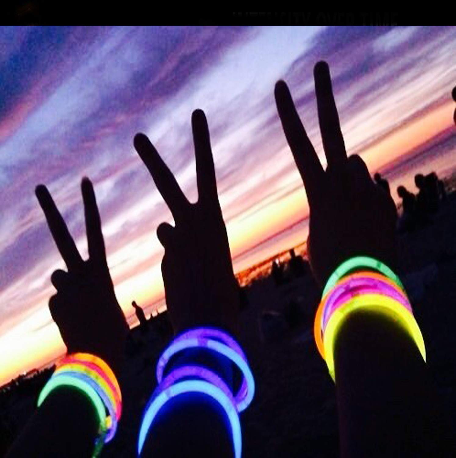 SHATCHI 100 Glow Sticks - 204 Connectors | Multi-Colour | Ages 5+ 6