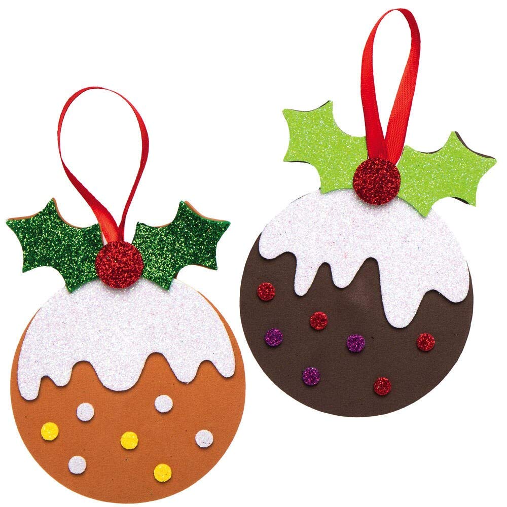 Baker Ross AX344 Christmas Pudding Mix and Match Decoration Craft Kit - 8 Pack, Ages 3+ 8
