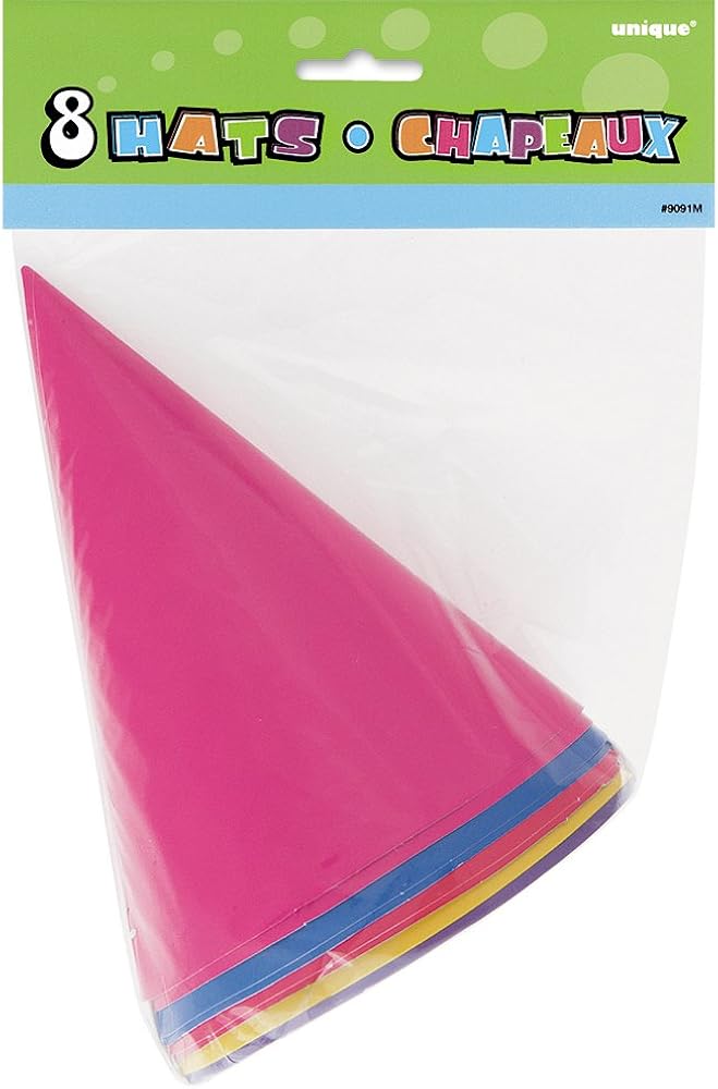 8x Paper Party Hats - Assorted Colors for Birthday, New Year & Celebration Events 2