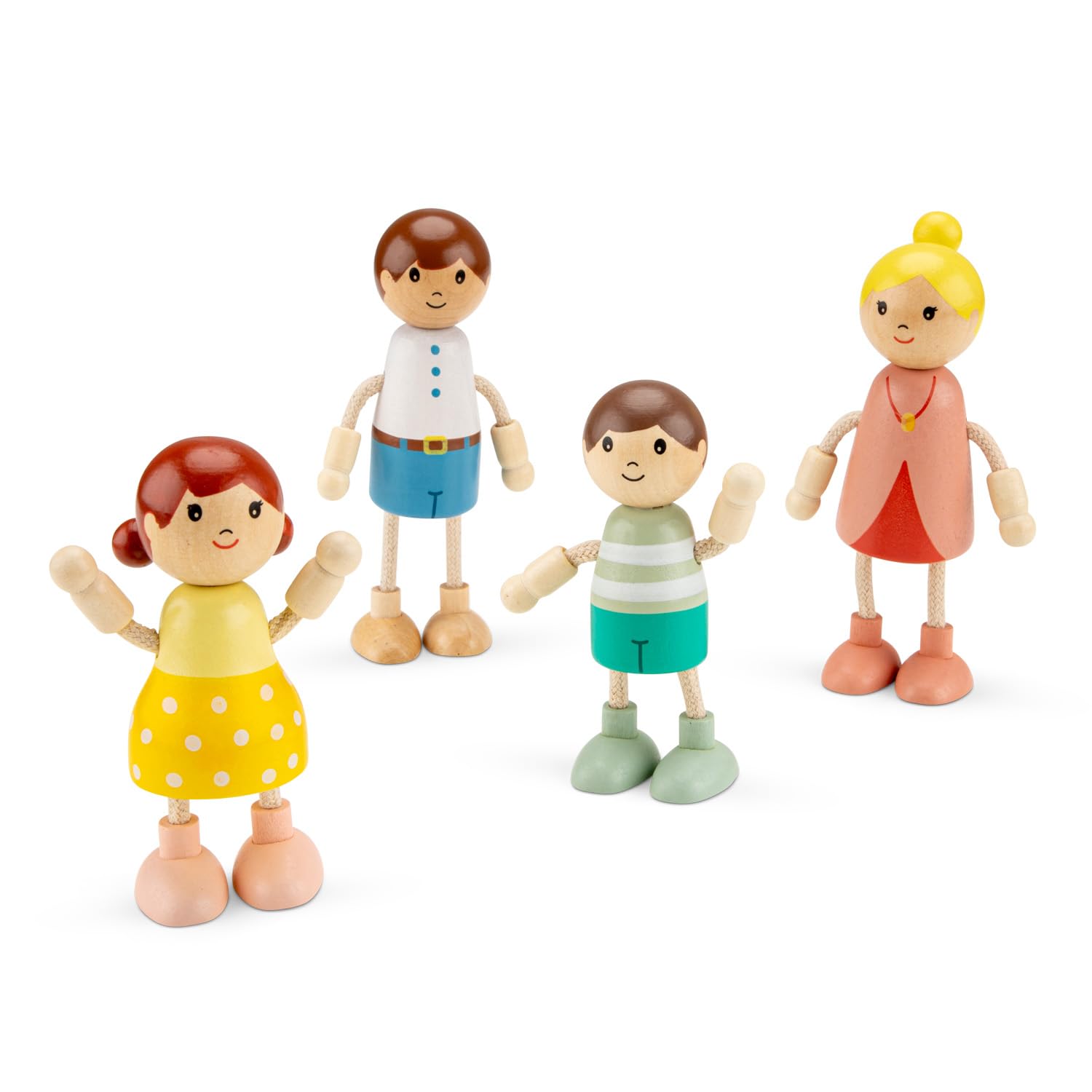 Woet Wooden Doll House Family Set - FSC-wood, 1:12 Scale, 4 Pieces | Ages 3-8 5