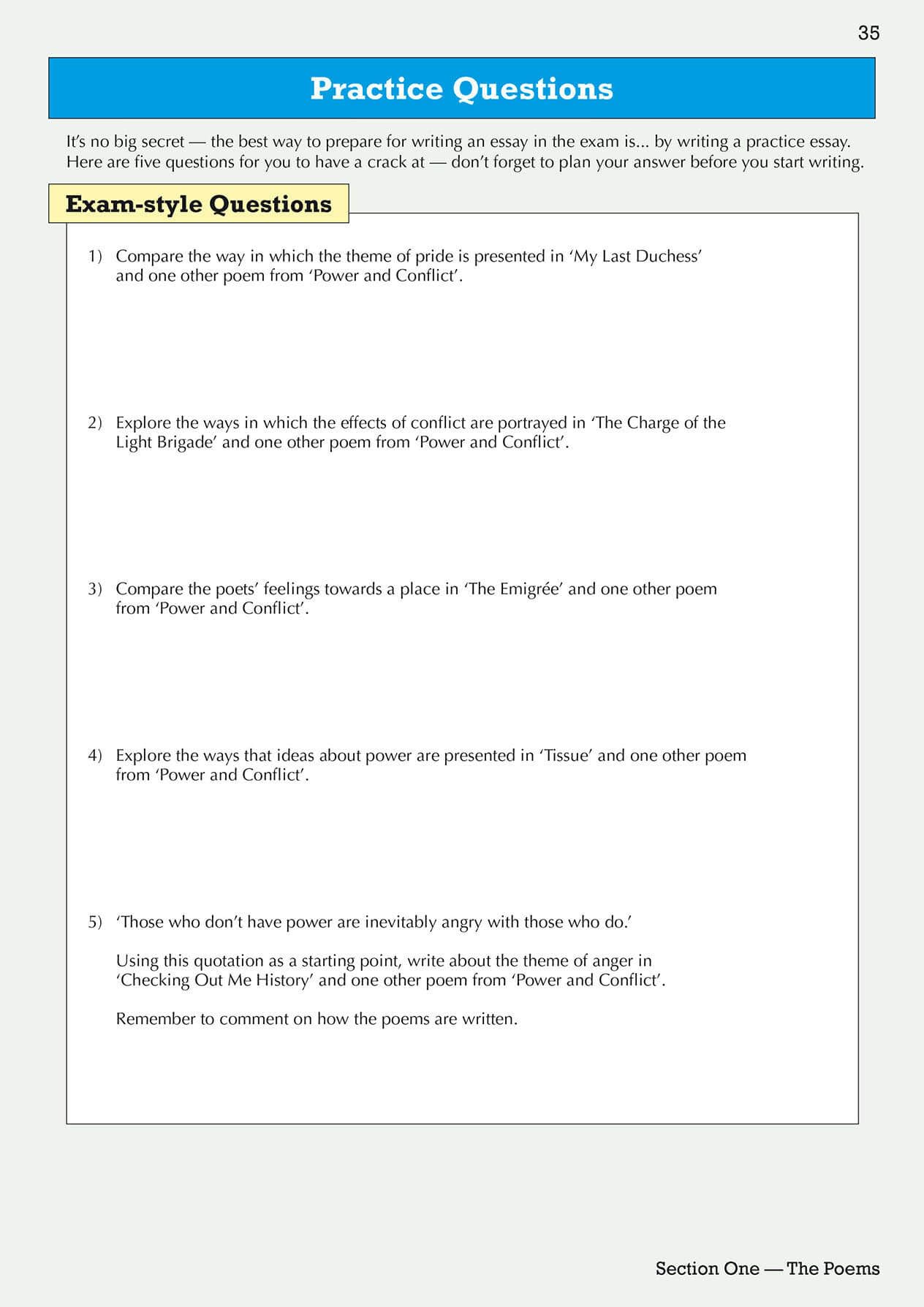 CGP New GCSE English AQA Poetry Guide - Power & Conflict Anthology | Online Edition, Audio & Quizzes 7