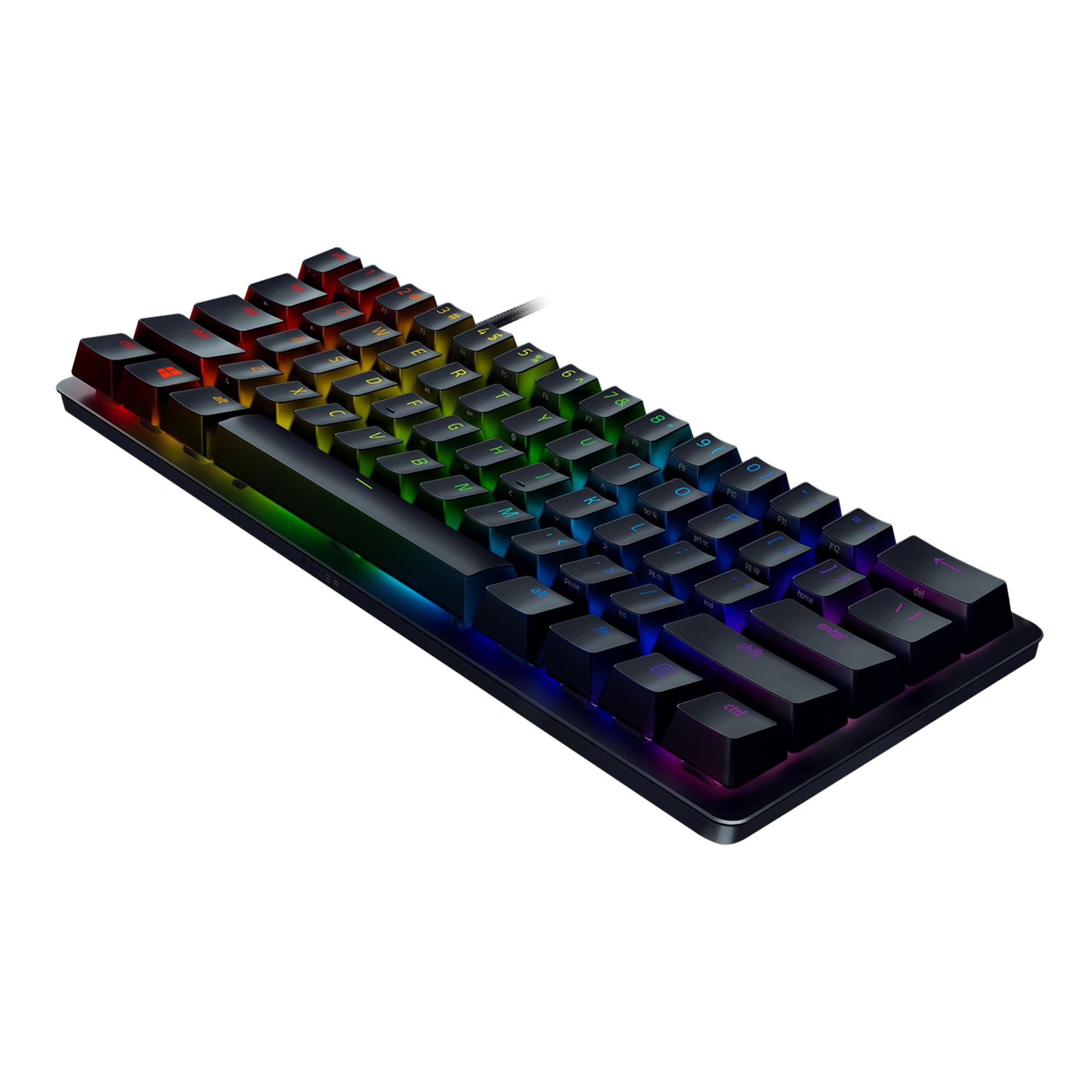 Razer Huntsman Mini - 60% Compact Gaming Keyboard with Purple Clicky Optical-Mechanical Switches, Doubleshot PBT Keycaps, Detachable USB-C Cable | UK Layout | Black 16