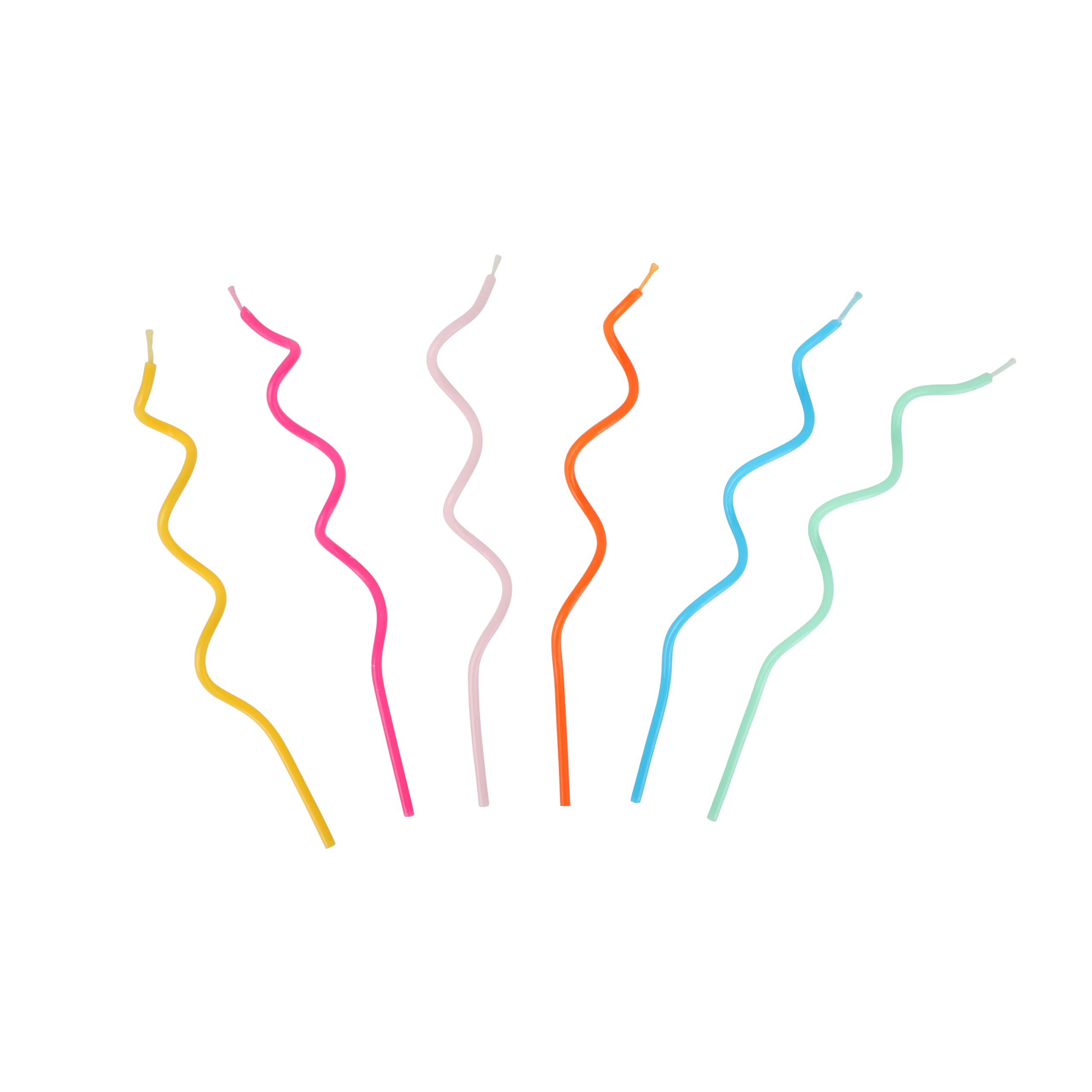 Talking Tables 20 x Rainbow Twisted Birthday Candles - 15cm Tall Spiral Wax Design 2