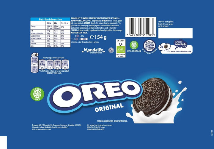 Oreo Original Minecraft Sandwich Biscuits - Chocolate & Vanilla Crème Cookies with Pixel Design