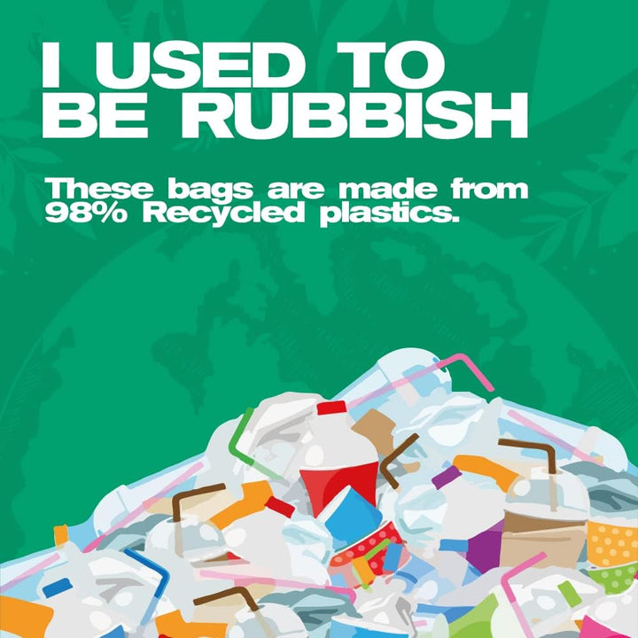 EcoBag 240L Heavy Duty Wheelie Bin Liners - 20 Pack Black Recycled Bags