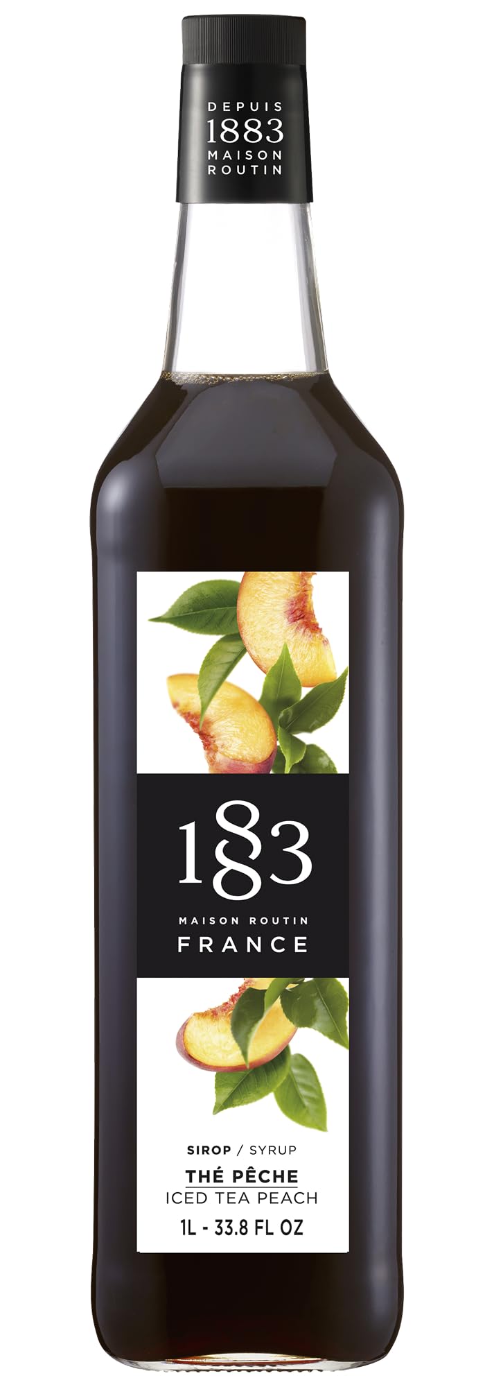 1883 MAISON ROUTIN Peach Iced Tea Syrup - Pure Cane Sugar | 1 L 1