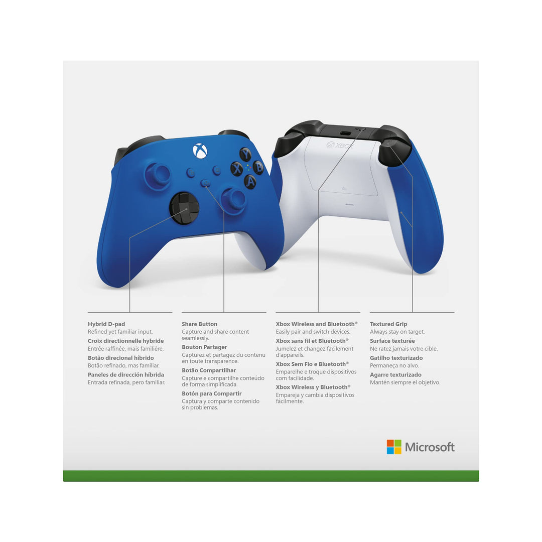 Xbox Wireless Controller – Shock Blue for Xbox Series X|S, Xbox One, Windows, and Android