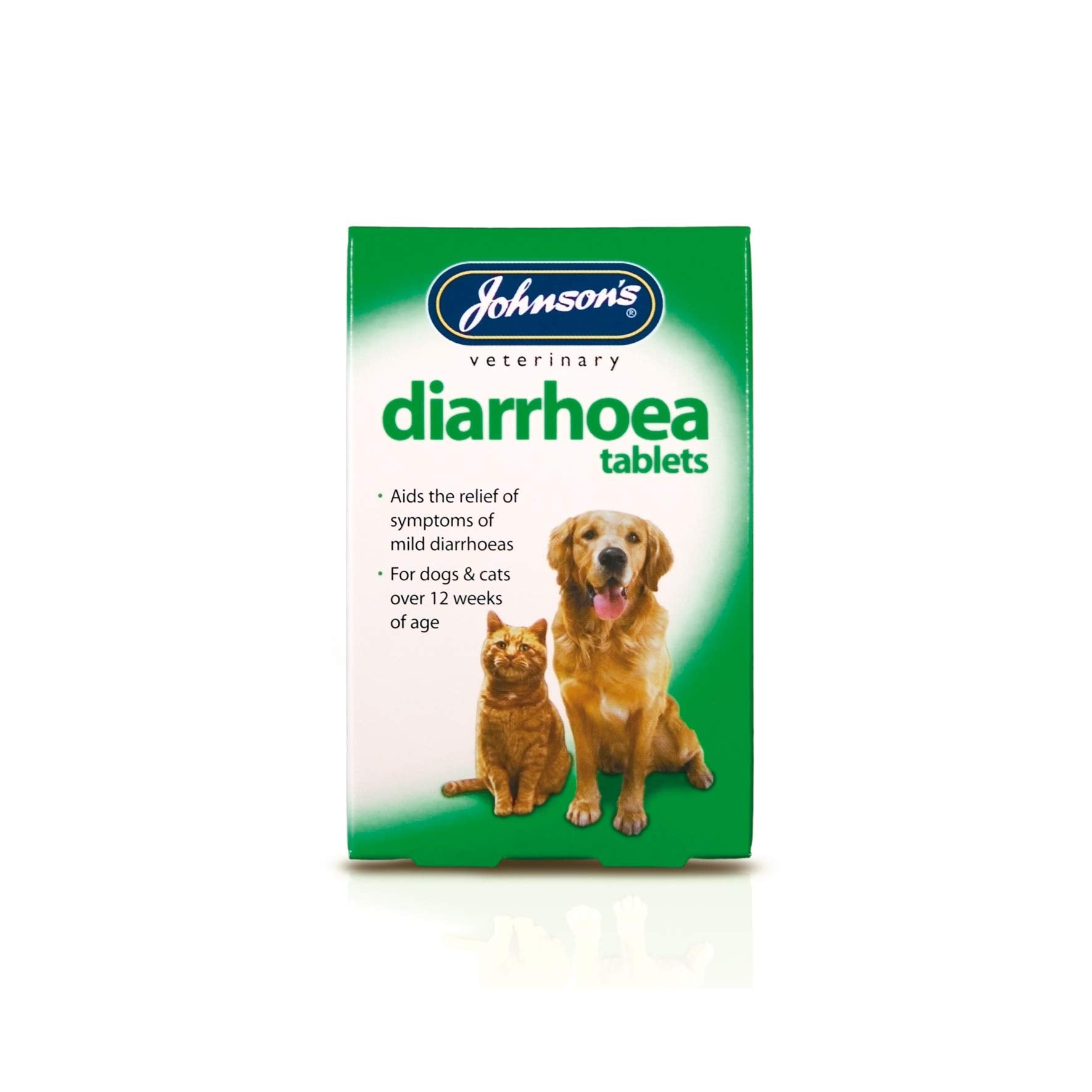 Johnsons Vet Diarrhoea Tablets for Cats & Dogs - 12 Pack | Aids Mild Symptoms