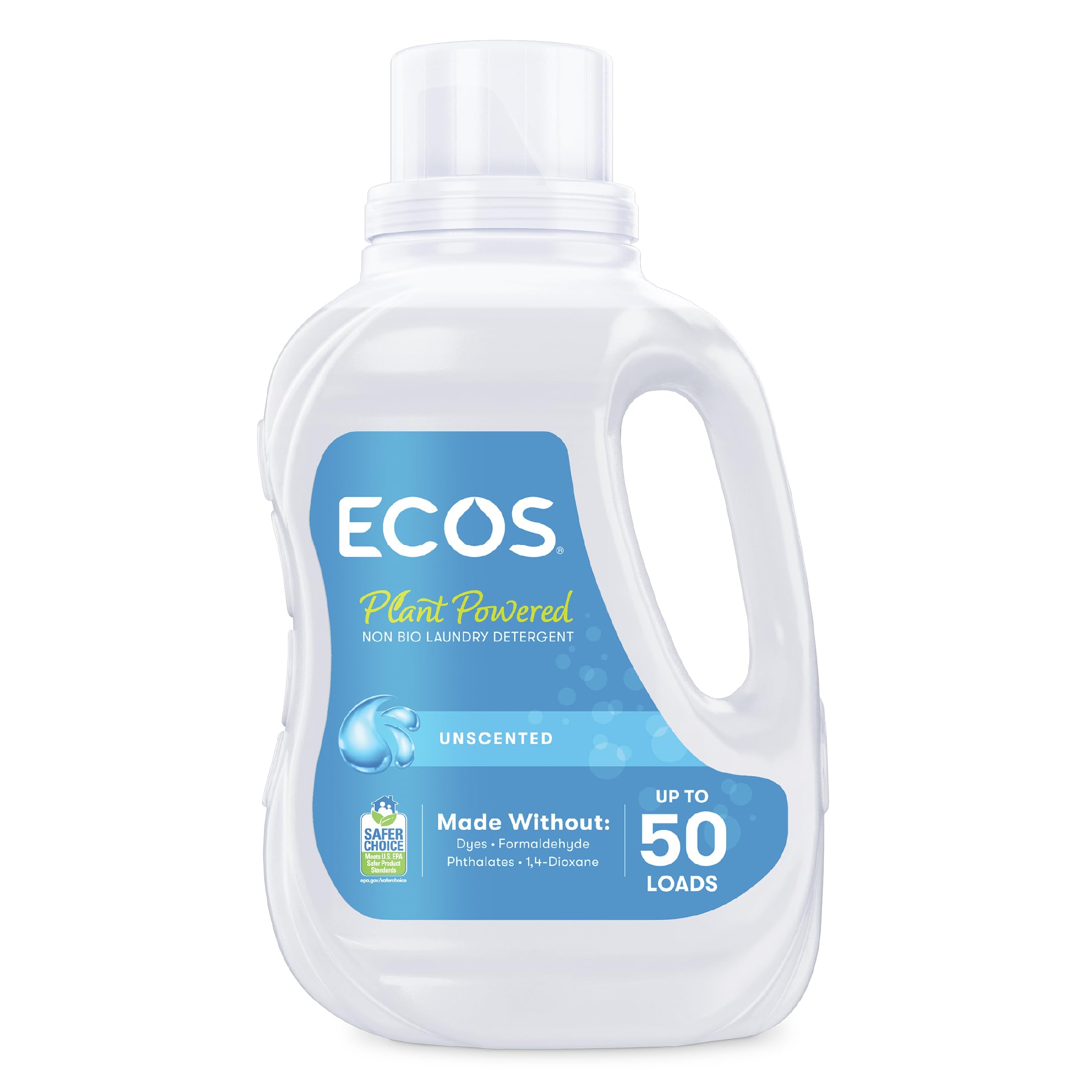 ECOS Laundry Detergent - Fragrance Free, Plant Based, for Sensitive Skin, 1.5 L 1