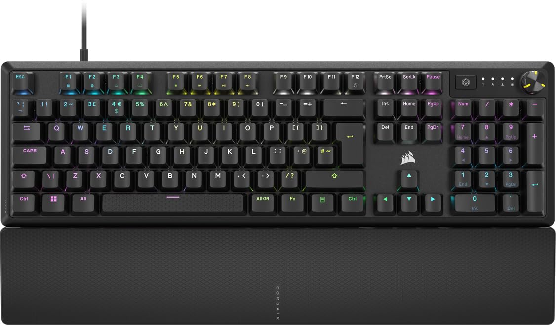 Corsair K70 CORE RGB Mechanical Wired Gaming Keyboard with Palmrest | Linear Switches | USB-A 1