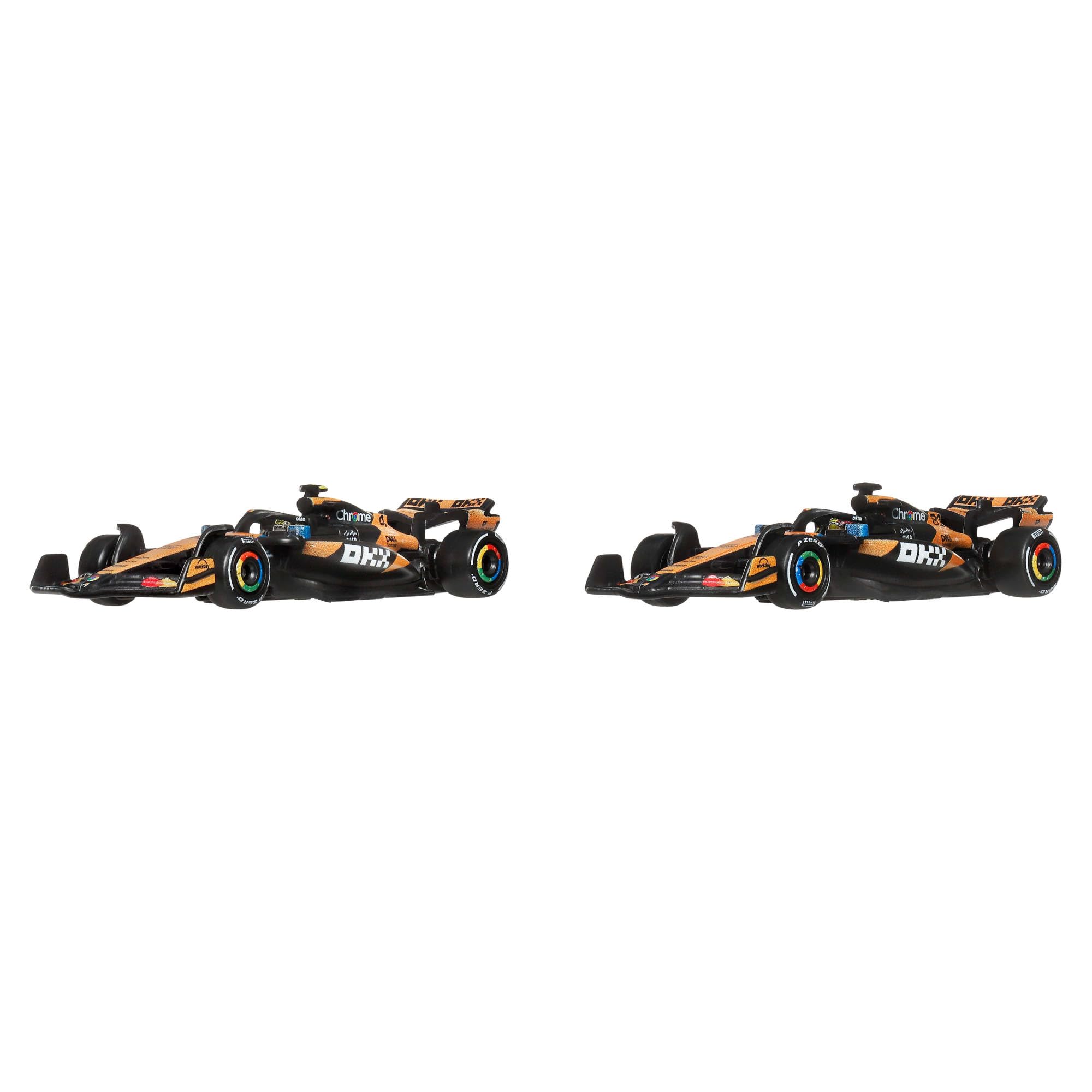 Hot Wheels Premium Formula 1 Toy Car 2-Pack - 1:64 Scale Die-Cast Set with Real Riders Tires