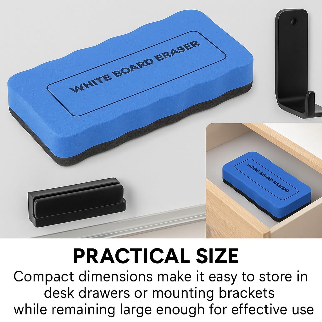 1ABOVE Whiteboard Dry Eraser - Durable Plastic, Blue | 100x55x1mm 2