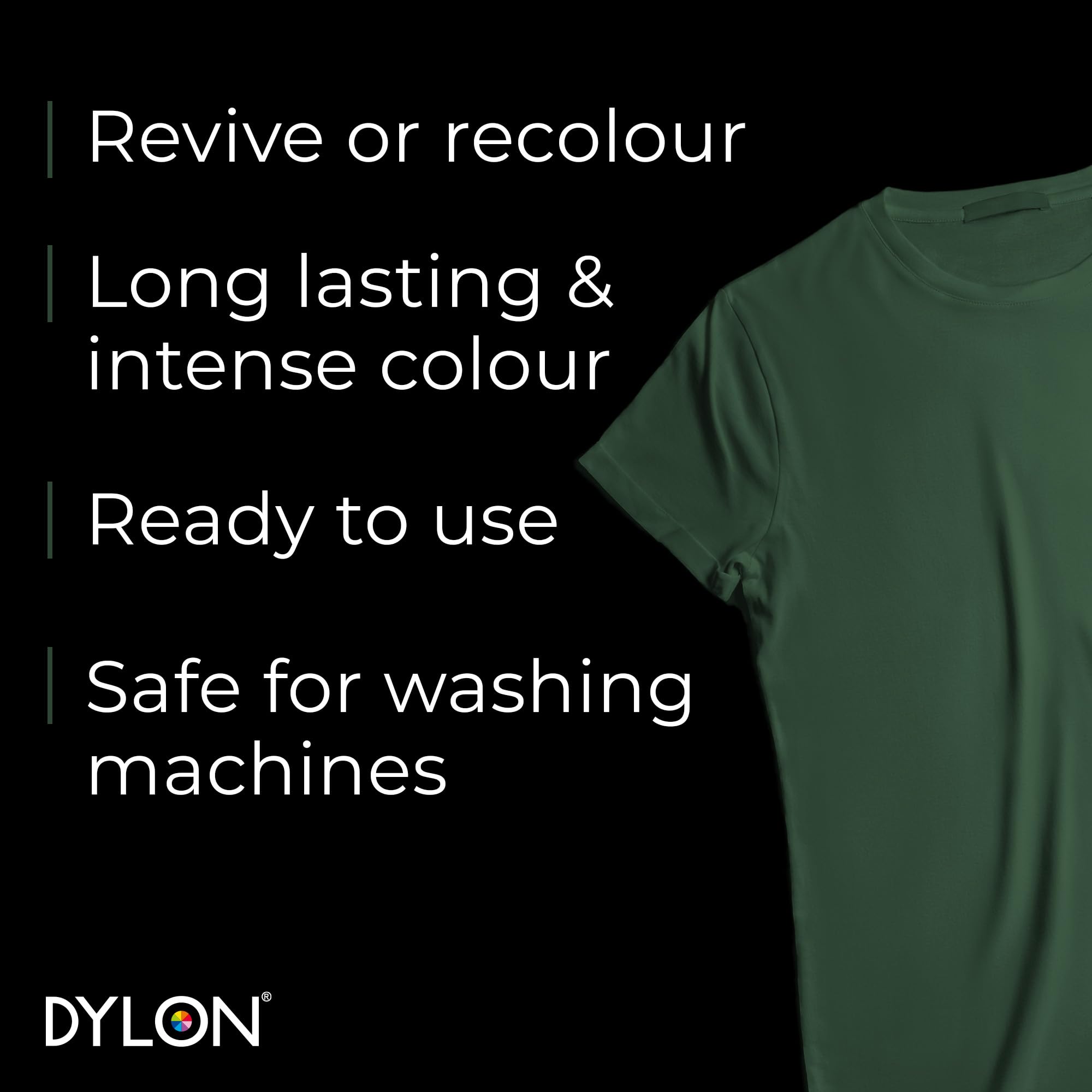 Dylon Washing Machine Fabric Dye Pod - Forest Green | Intense Color | Up to 600g Capacity 3