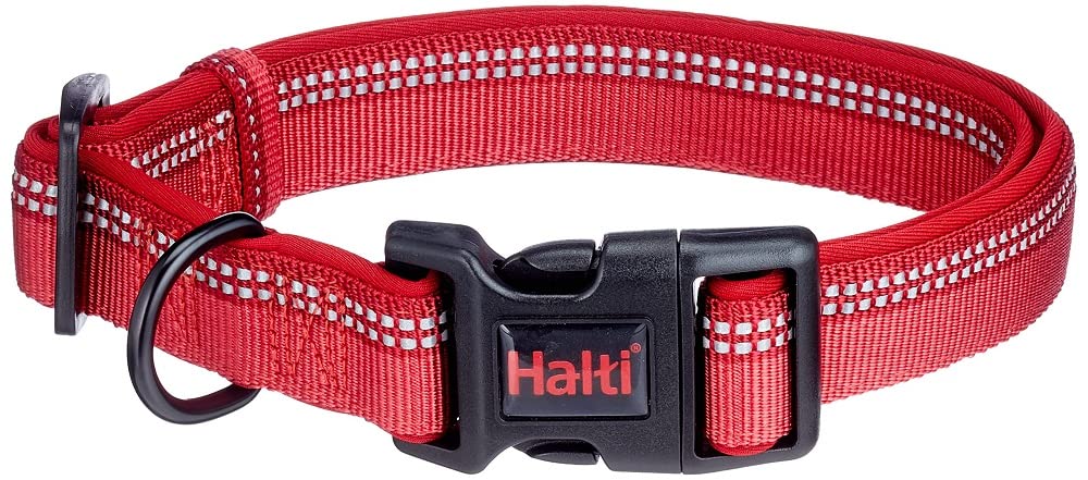 Halti Collar - Large Size, Red | Neoprene-Padded, Reflective Nylon