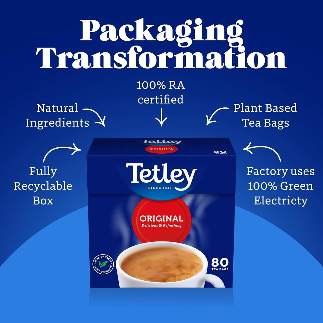 Tetley Original Tea - Black Tea Bags, 480 Bags (Pack of 6)