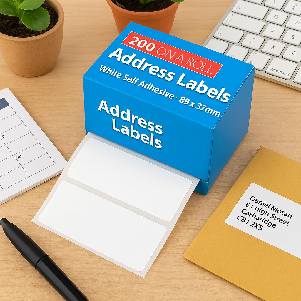 1ABOVE Address Labels - Self-Adhesive White Labels, 89mm x 37mm, 200 Labels per Roll 6