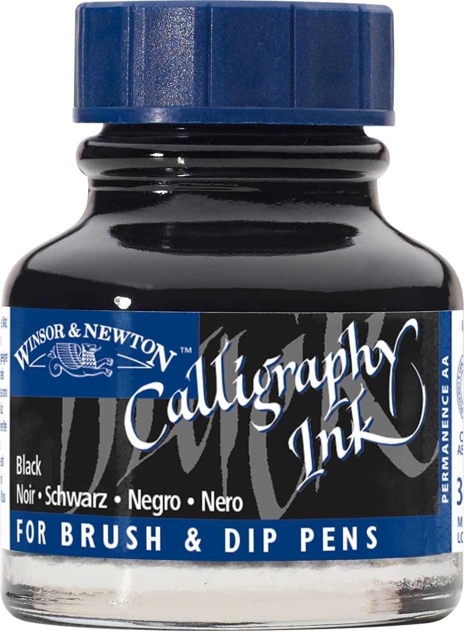 Winsor & Newton Calligraphy Ink Bottle - Black | 30 ml | Non-Fading 1