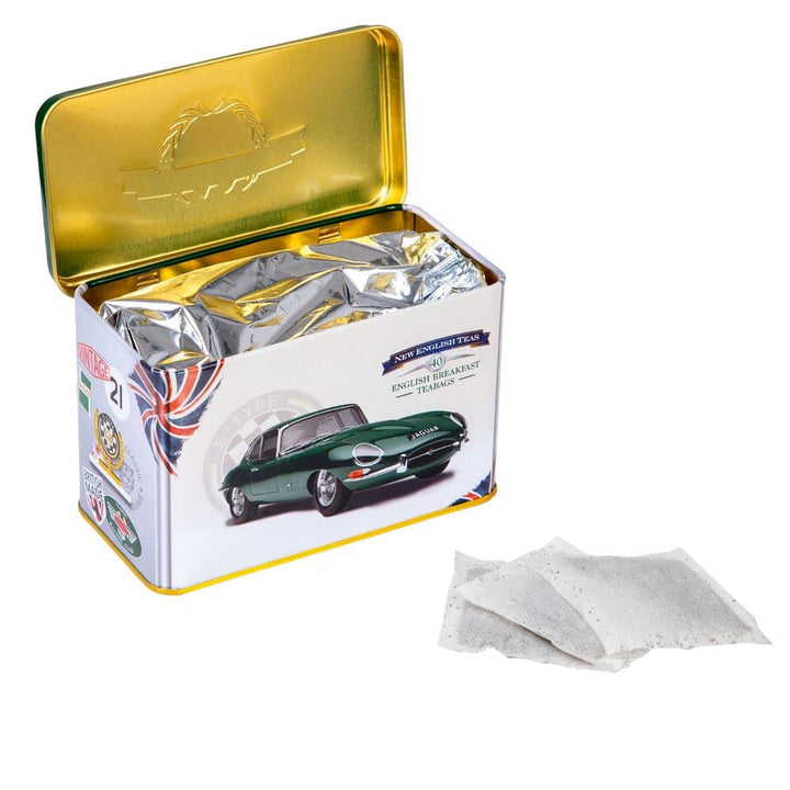 New English Teas Jaguar E-Type Tea Tin with 40 English Breakfast Teabags