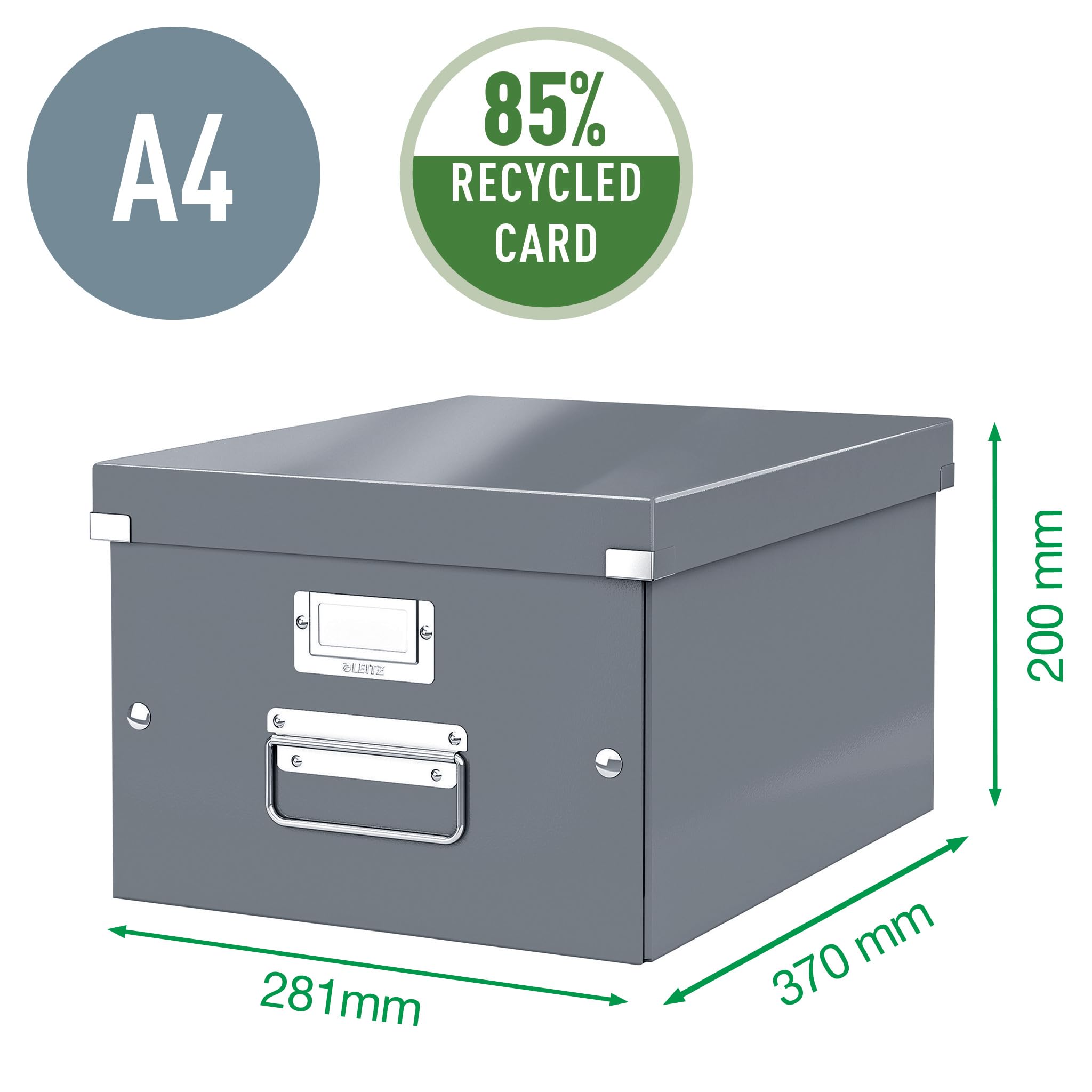 Leitz A4 Storage Box, Click & Store Range, 60440001, White, Medium 3