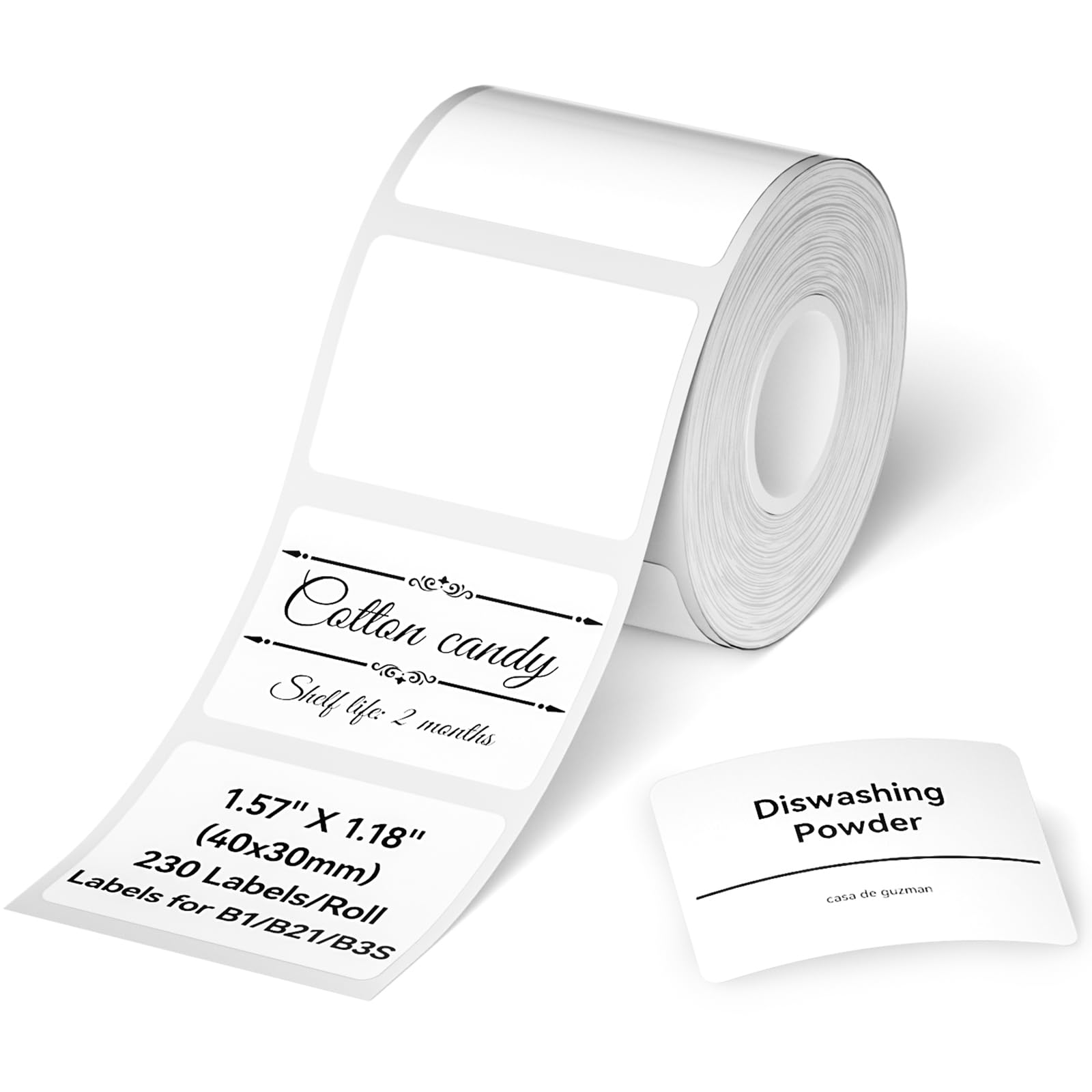 NIIMBOT Thermal Label Tape for B21/B1/B3S Printers | 40x30mm | 230 Labels/Roll | Waterproof & Oilproof 1