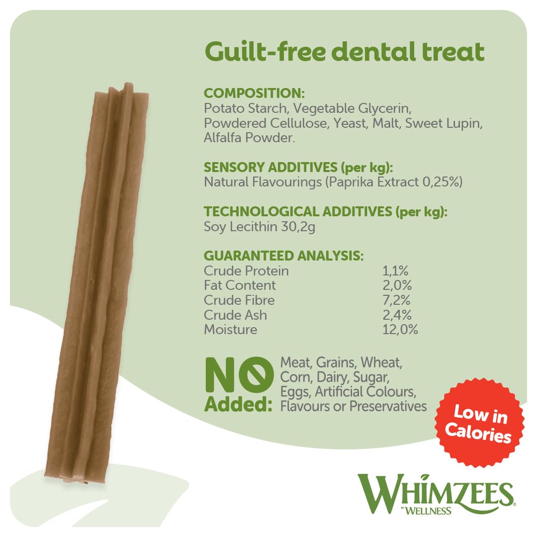 WHIMZEES By Wellness Stix Dental Chews - Grain-Free, Vegetarian for Large Dogs | 7 Count 4