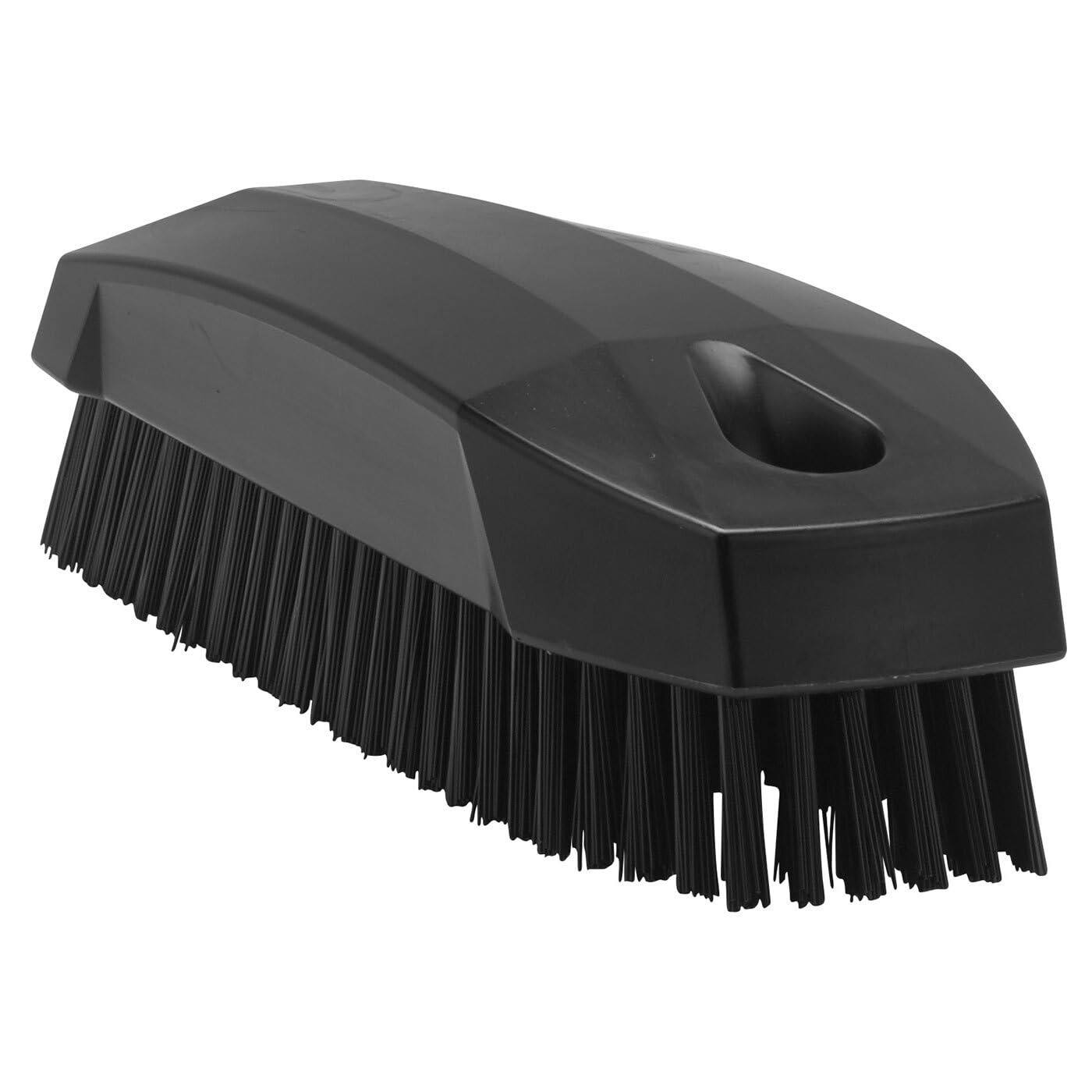 Vikan Scrub Brush - Stiff Angled Bristles for Bathroom & Grout Cleaning | Black | Model 64409 1