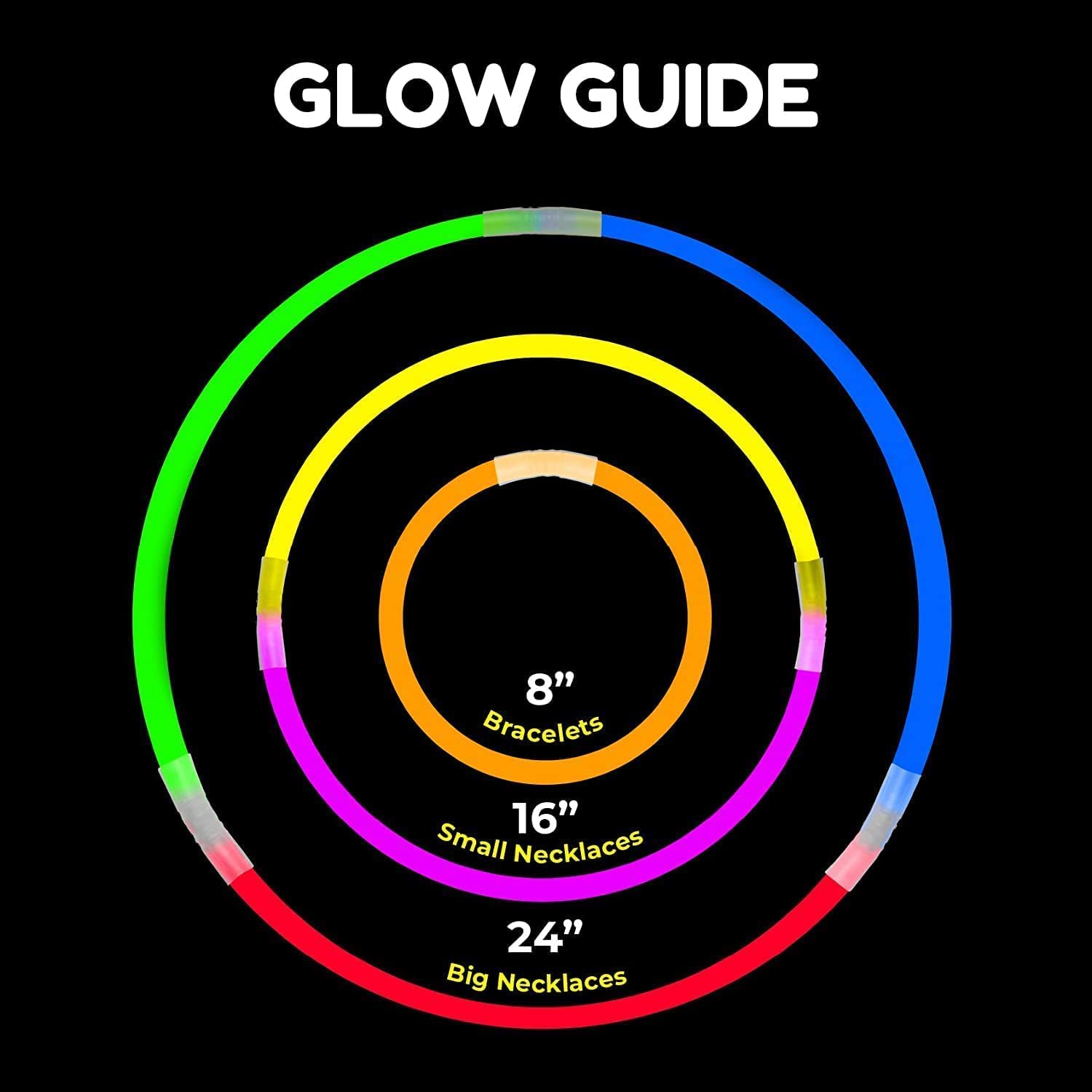 SHATCHI 8" Glow Sticks with Connectors – Neon Party Kit for Bracelets, Rings, DIY Light-Up Accessories 4