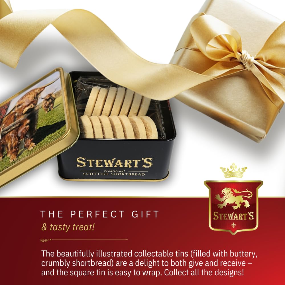 Stewart's Highland Cow Shortbread Gifting Tin (125g) - Traditionally Made Scottish Treat 2