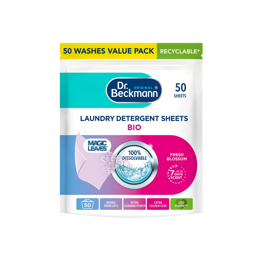 Dr. Beckmann Laundry Detergent Sheets BIO - Fresh Blossom Scent, 240g