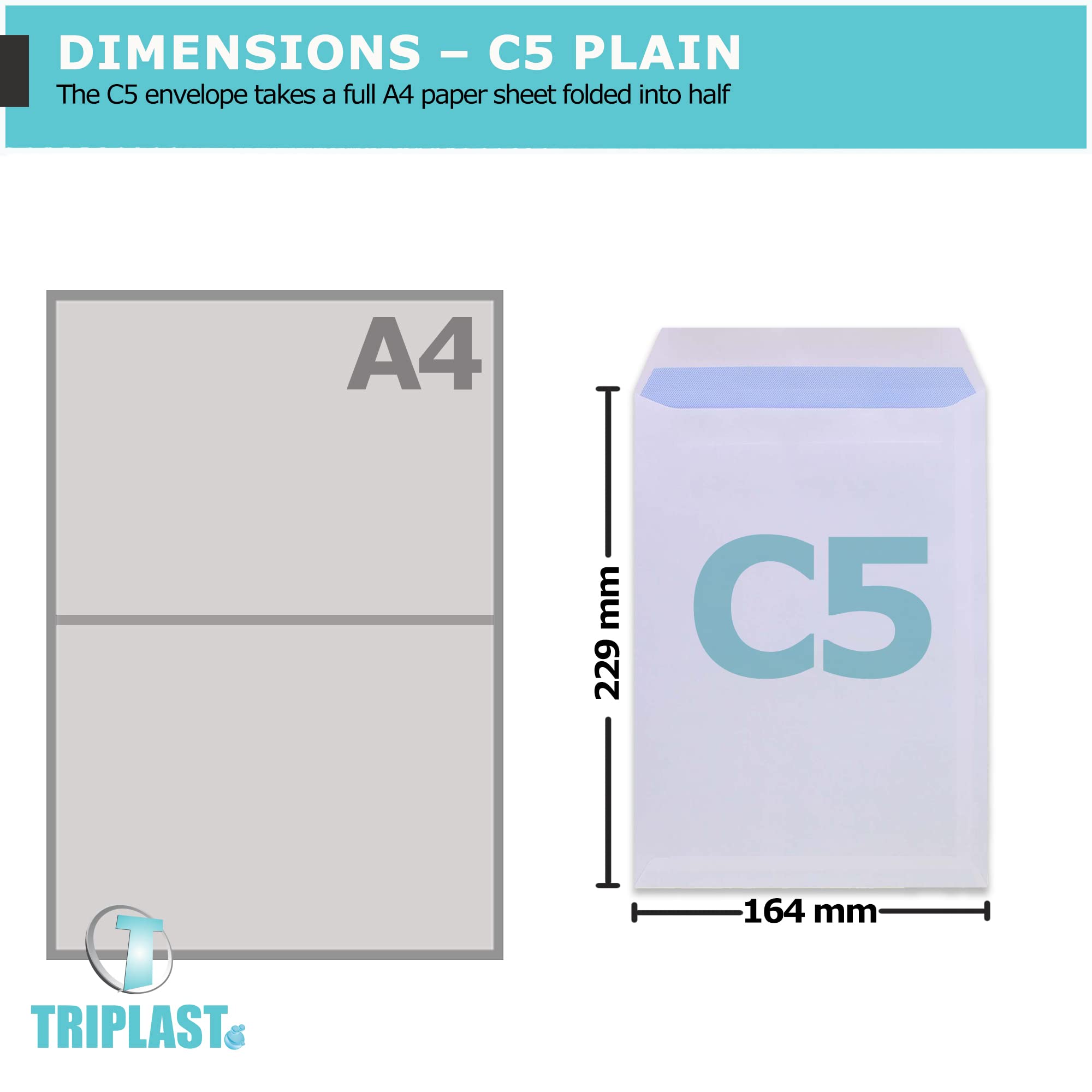 Triplast C5 White Self Seal Security Envelopes - Pack of 20 | 229x164mm | 90 gsm 2