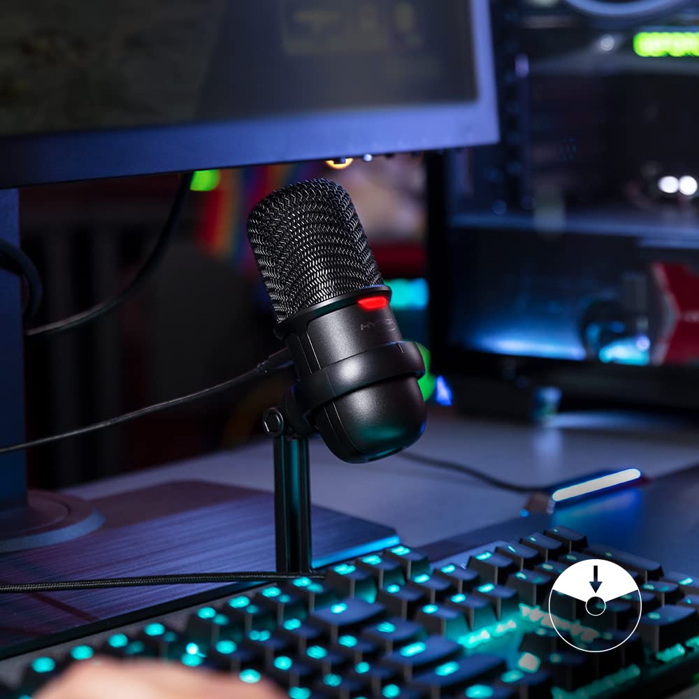 HyperX SoloCast USB Condenser Gaming Microphone – Plug N Play with Tap-to-Mute, for PC, PS4, PS5, Mac, Streaming, Podcasts, Discord 5