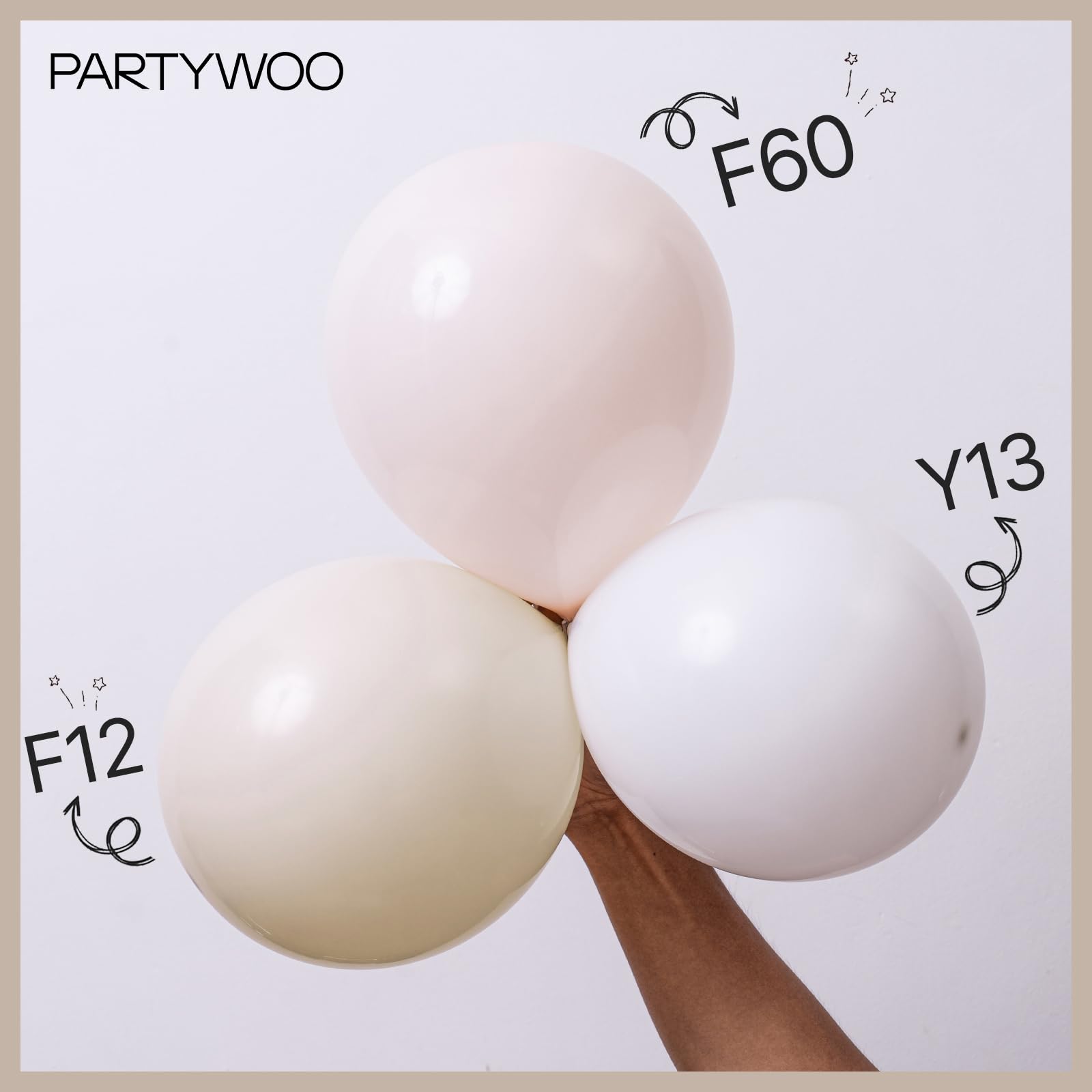 PartyWoo White Balloons 102 pcs - 18, 12, 10, 5 Inch Latex Balloon Set for Party Decorations 4