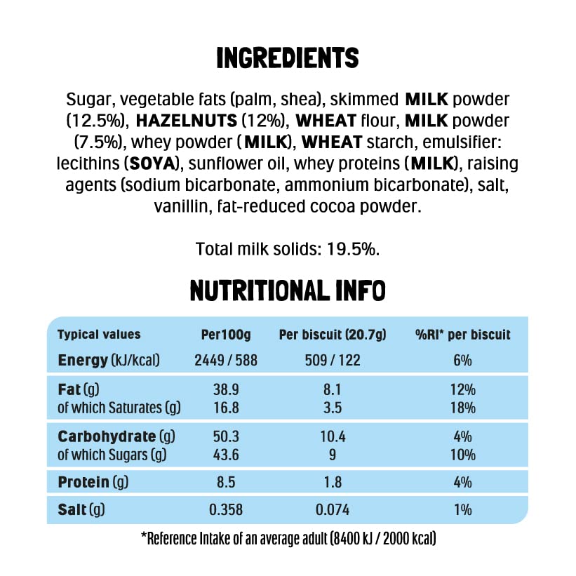 Kinder Happy Hippo Haselnuss-Kekswaffel mit Milch- und Haselnussfüllung, 10 Packungen mit je 5 Keksen (insgesamt 50) 10