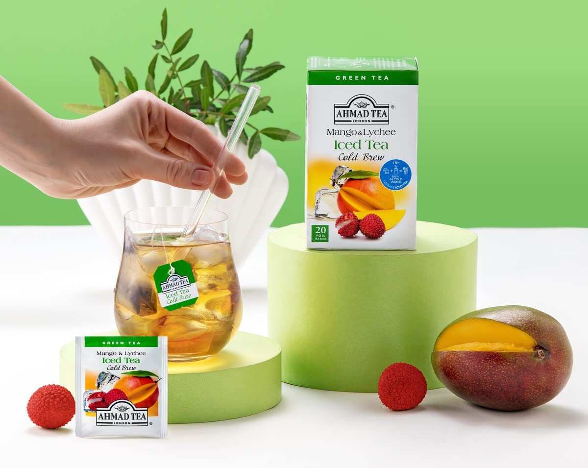 Ahmad Tea Mango & Lychee Cold Brew Green Tea - 20 Teabag Sachets 2