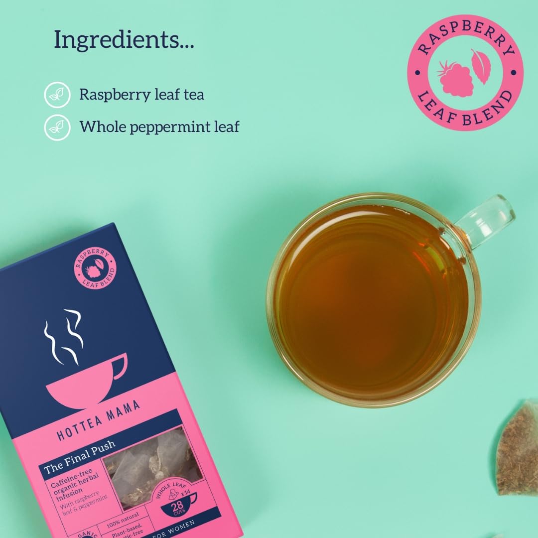 HOTTEA MAMA The Final Push Organic Raspberry and Peppermint Pregnancy Tea