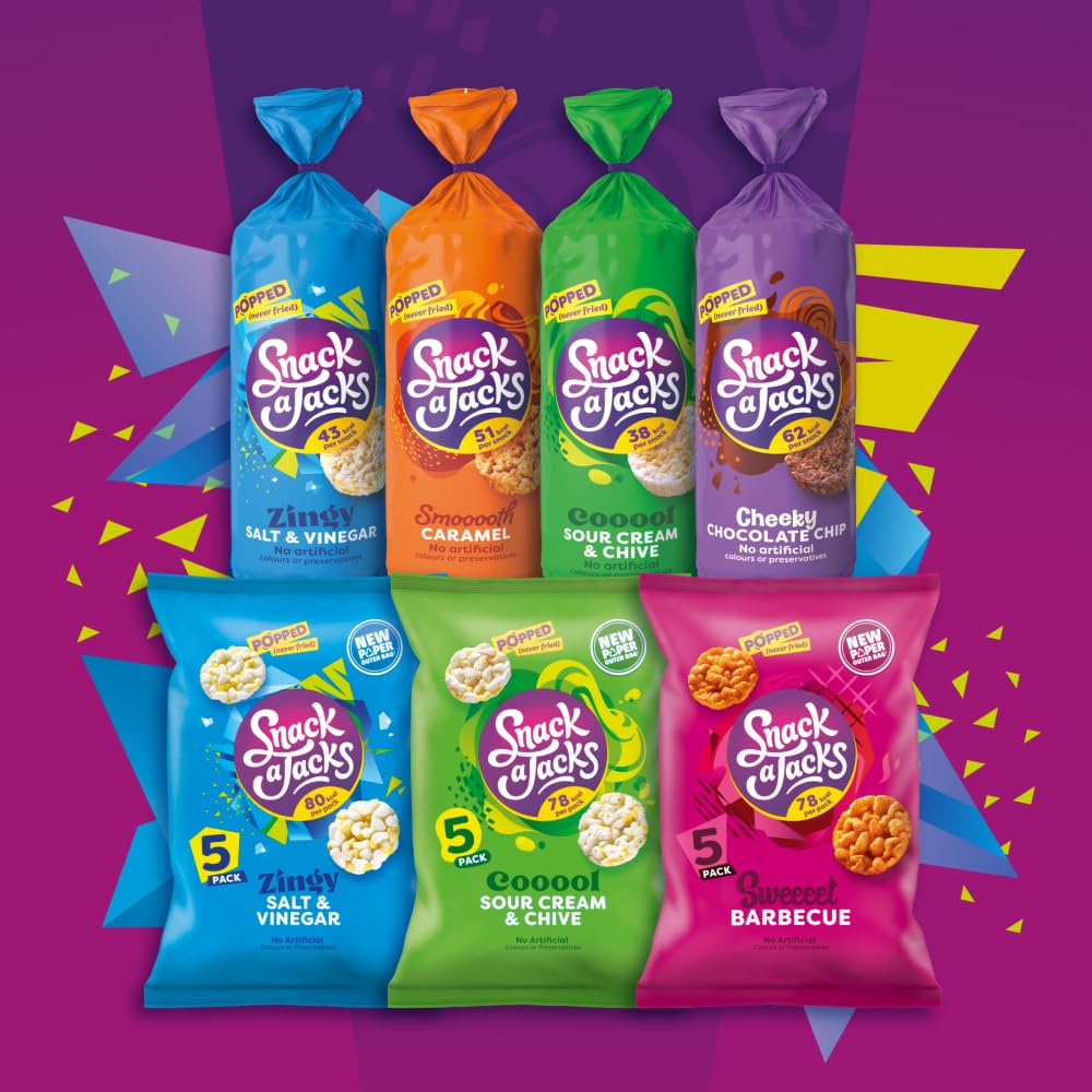 Snack Jack Rice & Corn Cakes - Salt & Vinegar Flavor | 117g | Popped, Not Fried 6