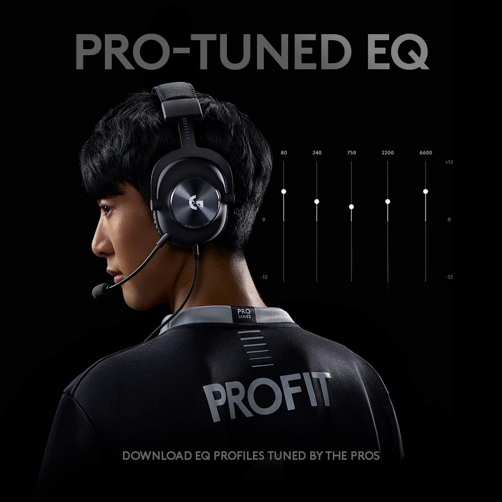 Logitech G PRO X Gaming Headset - Blue VO!CE Mic, DTS Headphone:X 7.1, PRO-G Drivers for PC/PS4/Xbox/Switch - Black 9