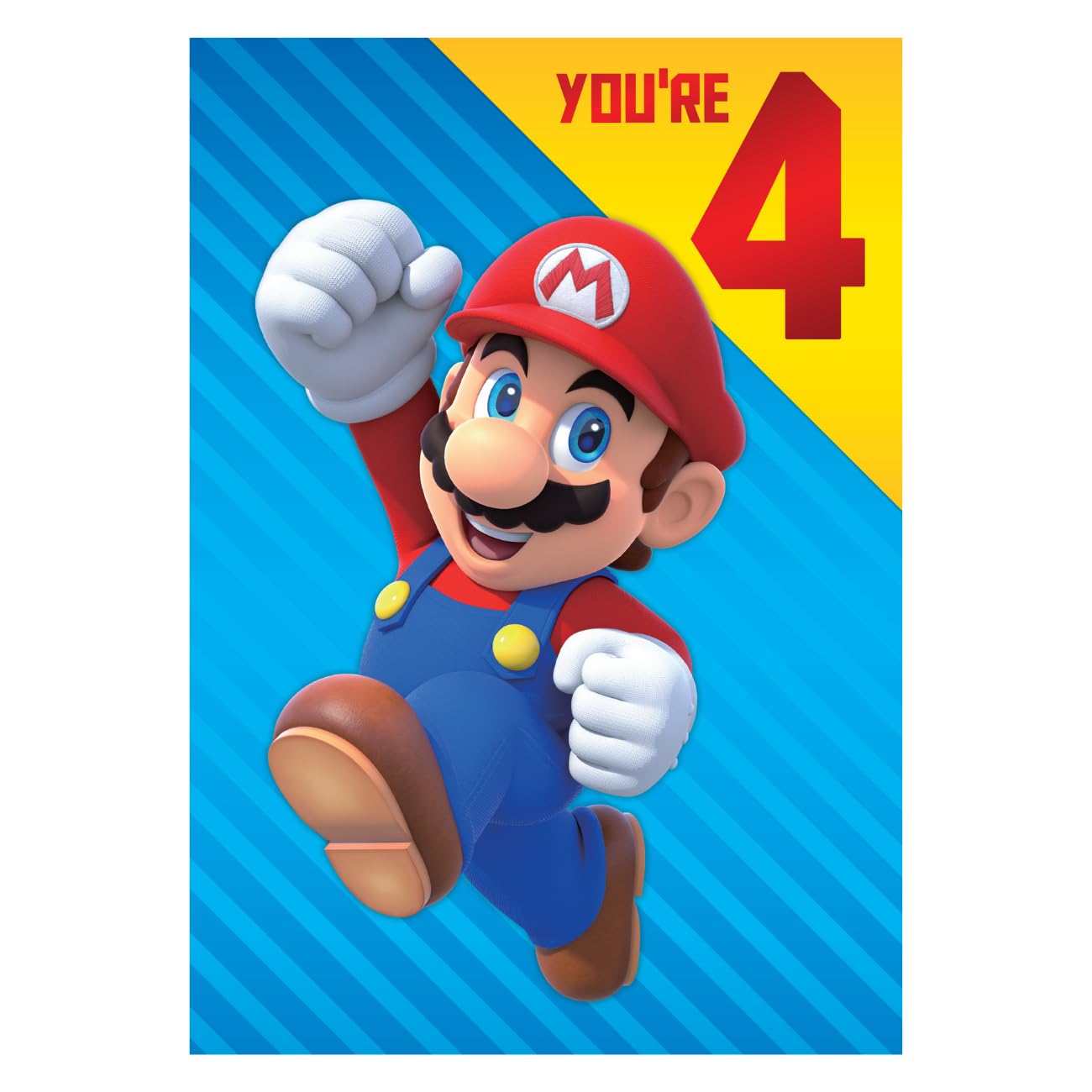 Danilo Promotions LTD Super Mario Age 4 Birthday Card | 195 x 135 mm | Mixed Color