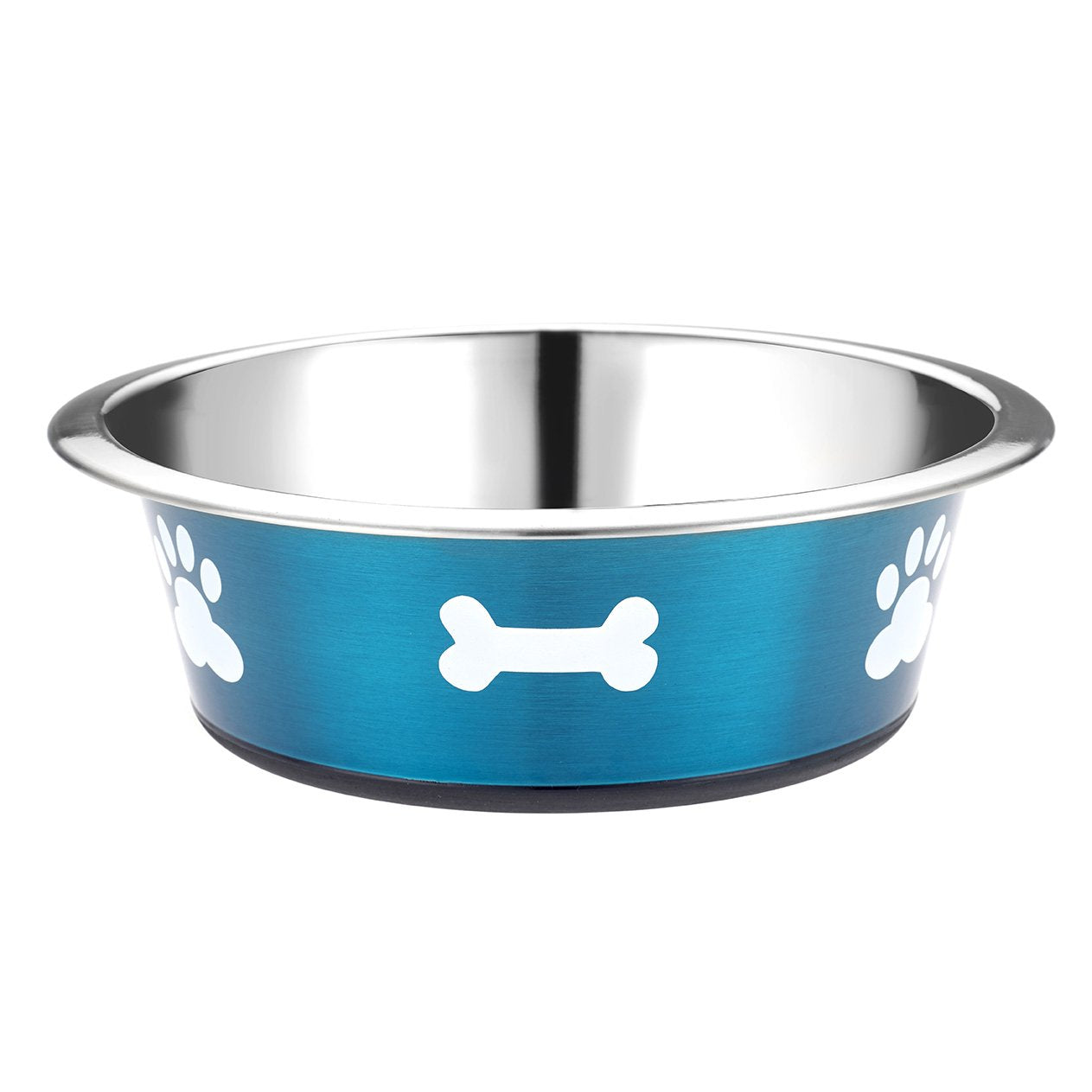CLASSIC Posh Paws Dish - 1600ml Stainless Steel | Blue Enamel Finish | Nonslip Rim