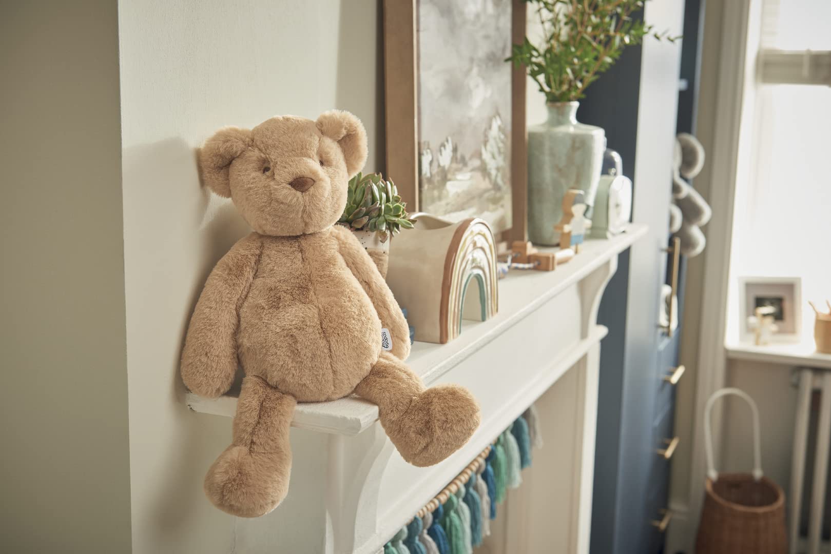 Mamas & Papas Teddy Bear Soft Toy - Super Cuddly Faux Fur with Hidden Chime